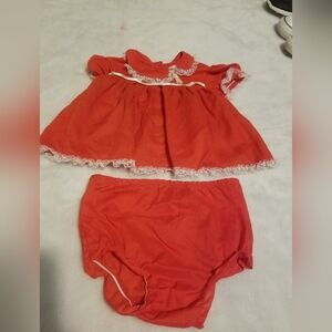 Adorable Red Baby Dress Set